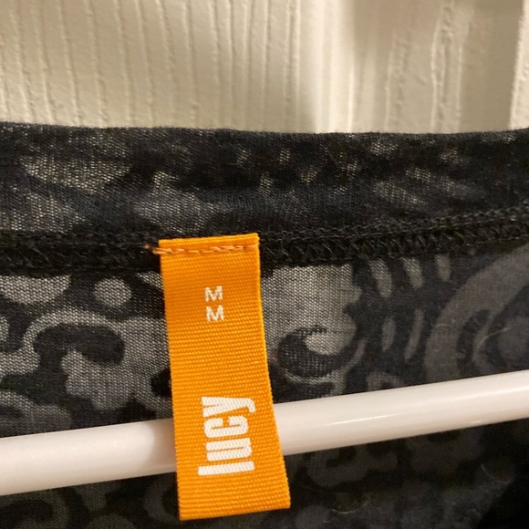 Lucy cotton blend sheer floral black long sleeve top. Excellent. Size medium. - Picture 2 of 8